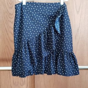 Loft Polka Dot Ruffle Skirt